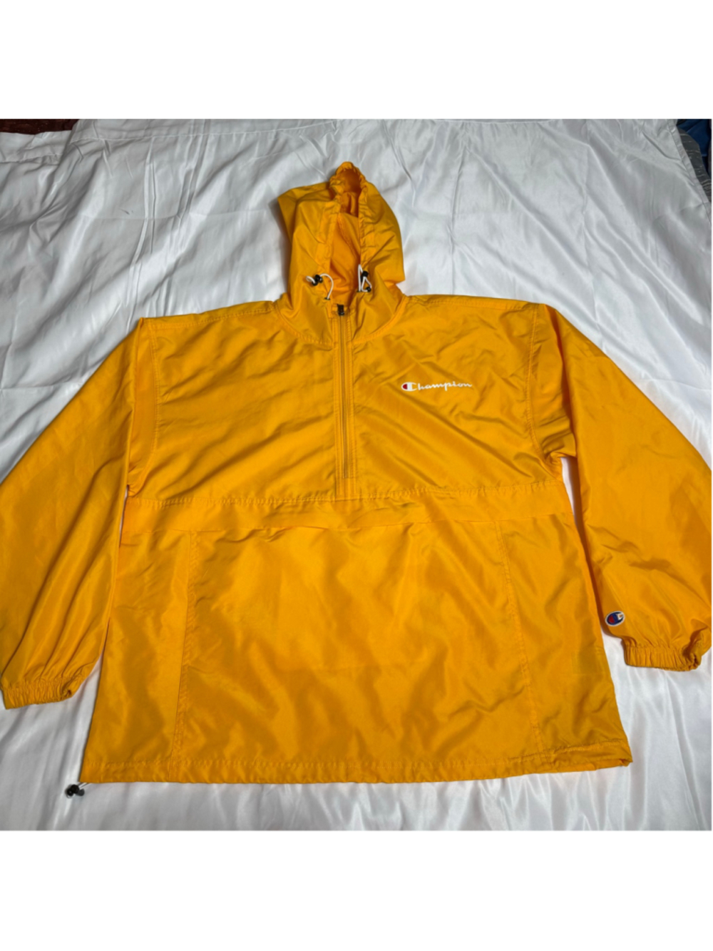 Men's Champion Windbreaker Jacket XL Yellow White